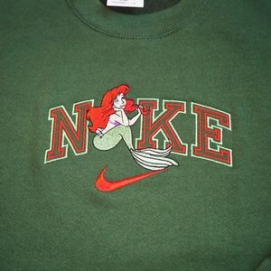 Ariel from Disney's Little Mermaid Custom Nike Embroidered Sweater